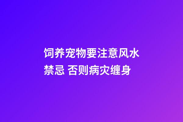 饲养宠物要注意风水禁忌 否则病灾缠身